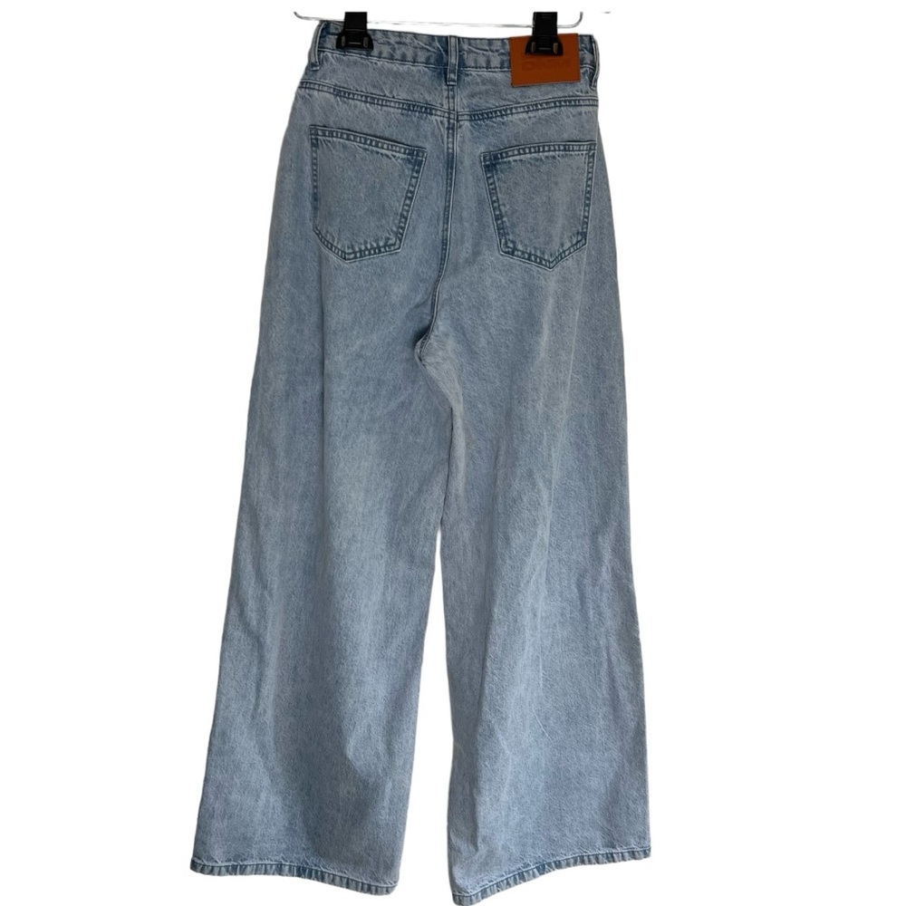 Princess Polly Bakali Wide Leg Jeans Light Wash Size 4 - Picture 3 of 7
